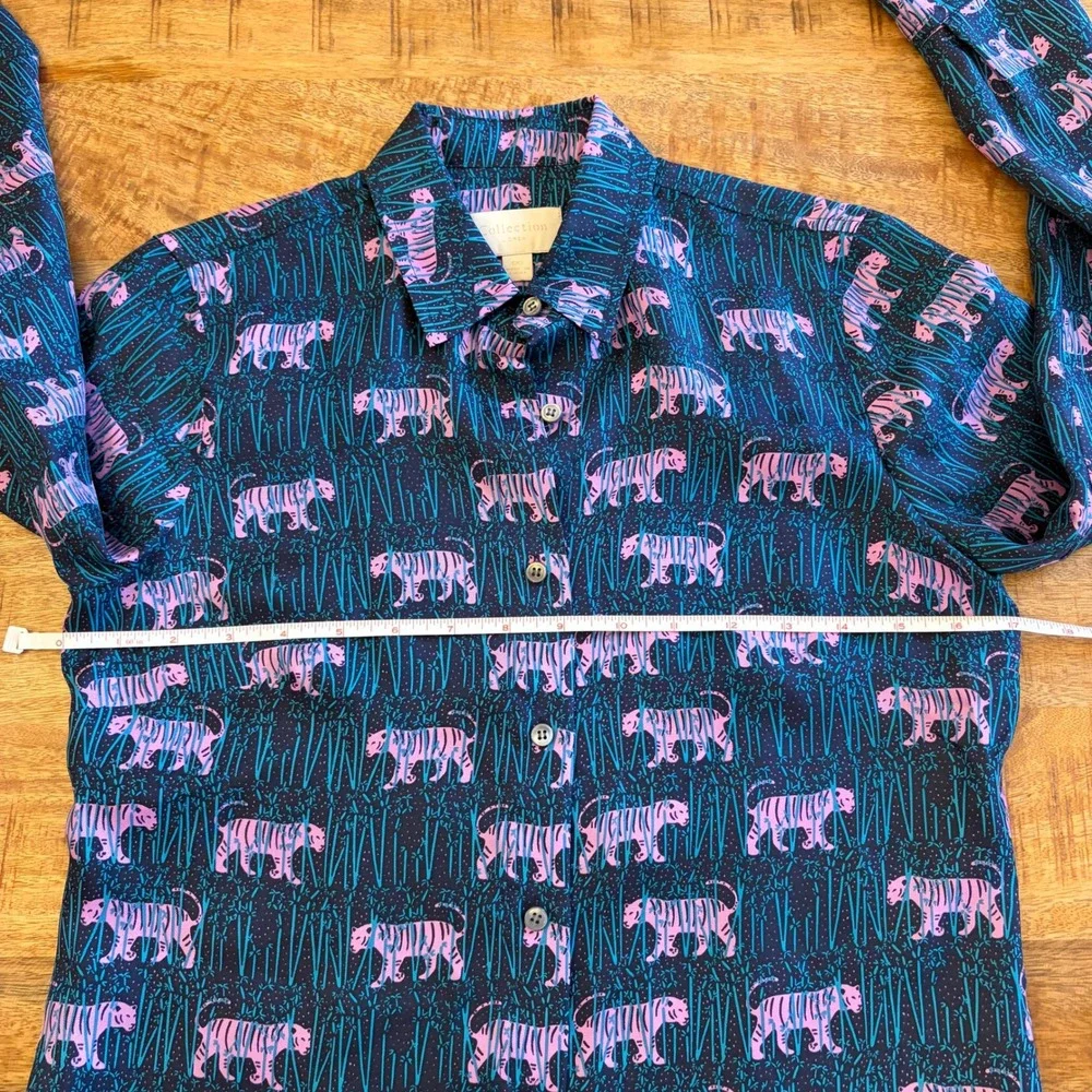 J Crew Collection Silk Tiger Print Blouse Top 00 Maximalist Statement Button Up